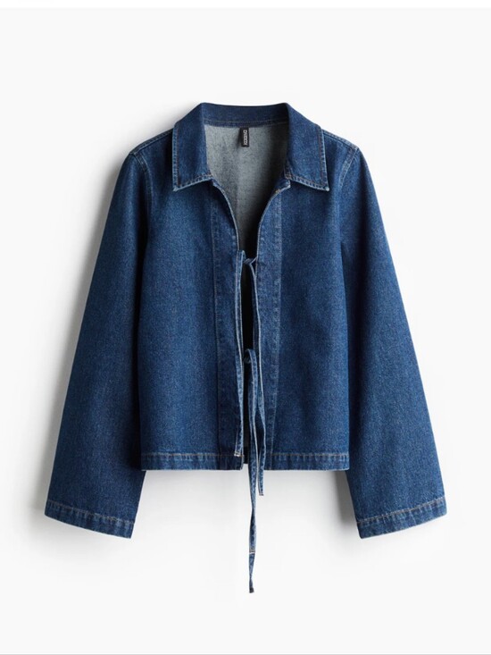 H&M Jackets & Blazers - H&M denim tie-front jacket - size large
